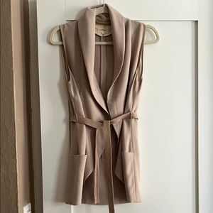 Sleeveless Tan Vest with Belt